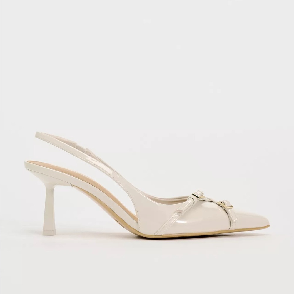 Zara Cream Slingback Heels